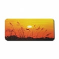thumbnail image 1 of Birds Computer Mouse Pad, Bulrushes Against Sun Rays over Sky in Sunset with Flying Bird Theme Wildlife Image, Rectangle Non-Slip Rubber Mousepad X-Large, 35" x 15", Yellow Red, by Ambesonne, 1 of 2