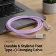 thumbnail image 3 of Powertek Fashion USB-C to USB-C Cable 6ft Purple, 60W Fast Charging Type-C Braided Cable for iPhone 15 and Newer, Galaxy, iPad, Tablets & USB-C Devices, 3 of 8