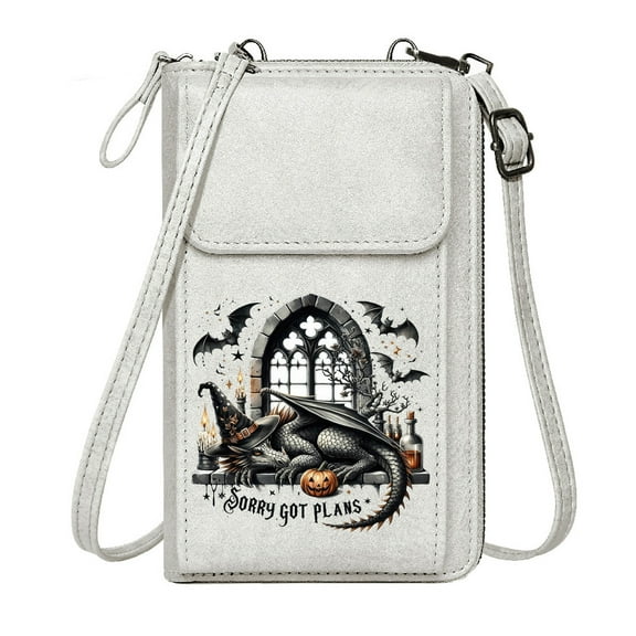 OIDERY Lightweight Women's Shoulder Bag Women's Clutch Purse Halloween Pumpkin Ghost Bat Haunted Cemetery Witch  Skeleton Suitable for Daily Gifting Perfect for Printed Present