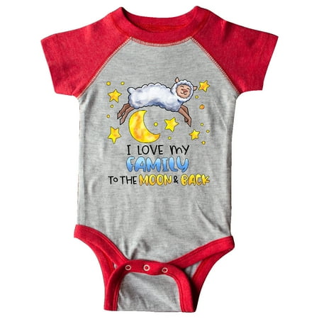 

Inktastic I Love my Family to the Moon and Back Cute Sheep Gift Baby Boy or Baby Girl Bodysuit