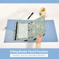 thumbnail image 5 of Cute Little Duck and Flowers 2 Pack Pencil Pouch for 3 Ring Binder Smooth Zipper Folders with Pockets Clear Window Pencil Case, 5 of 6