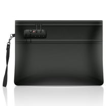 6400°F Fireproof Document Bag with Lock 12 Layer Thermal Insulation Double Zip Compartment Fireproof Money Bag for Cash Passport Document Valuable Black 36 x 26 cm