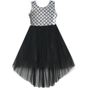 Girls Dress Sequin Mesh Party Wedding Princess Tulle 12