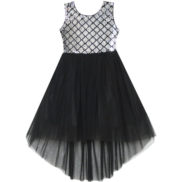 Robe Fille en Tulle à Paillettes en Maille Fête Mariage Princesse 12 Ans