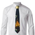 thumbnail image 5 of Fuzoiu Moonlit Skeleton Campfire Print Men's Necktie,Business Necktie,Mens Ties for Business Wedding Graduation, 5 of 7