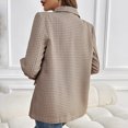 thumbnail image 4 of Wutalume Women's Loose Casual Lapel Loose Long Sleeved Pocket Coat, Fashionable Houndstooth Pattern, Warm and Comfortable, Perfect for Everyday Wear and Office Outings,Khaki M, 4 of 5