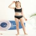 thumbnail image 4 of GYRATEDREAM Girl's 2 Piece Swimsuit Sport High Waist Teen Kids Bikini Set Bathing Suit Swimwear for 9-10Y Black, 4 of 8
