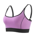 thumbnail image 3 of idosla Women's Sports Bra Sexy Open Back Padded Adjustable Strappy Yoga Bra Low Impact Crop Workout Gym Top (Light Purple, L), 3 of 6