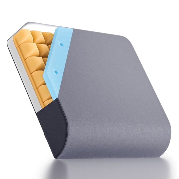 Vcomsoft Gel-Infused Seat Cushions  3-Layer Breathable  Pad  4'' Thick with Handle for Wheelchair, Office Chair,Gaming Chair & Car Seat –Cooling  Support Coccyx& Sciatica Relief( Grey)