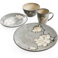 thumbnail image 2 of Gibson Elite 16 Piece Reactive Glaze Dinnerware Set Plates, Bowls, & Mugs, Gray, 2 of 8