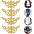 thumbnail image 4 of HUGFEGWE 4Pcs Embroidery Flower Patches, Embroidered Patch Floral Appliques Sewing Cloth Repair Sticker for Wedding Prom Dress Decoration Clothes DIY Clothing Jeans Backpacks(Gold - A) CA919-156021, 4 of 8
