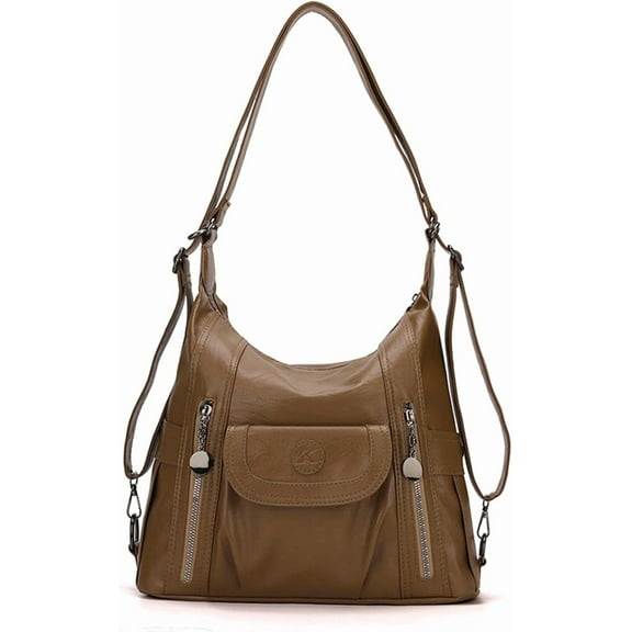 MMYGU Women Handbag Soft PU Leather Shoulder Bag Ladies Backpack Daypack Fashion Elegant Top-handle Large Capacity Tote Bag