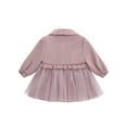 thumbnail image 2 of famuka Baby Girl Trench Coat Dress Toddlers Spring Fall Button Down Jacket with Tulle, 2 of 10