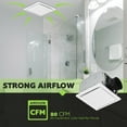 thumbnail image 5 of Homewerks Bathroom Exhaust Fan Ceiling Mount - 1.5 Sones, 80 CFM - White — Residential Use, Standard Application, 5 of 8
