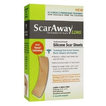 ScarAway Professional Grade Silicone Scar Sheets 6 (Best Silicone Scar Sheets For Tummy Tuck)