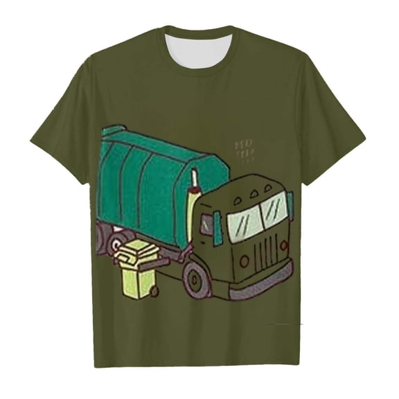 CAIVO T-Shirts Boys Short Sleeve Tops Kids Lightweight Daily Wear Tee With Comfortable Cartoon Boys Daily Activities Birthday O-Neck Dailywear