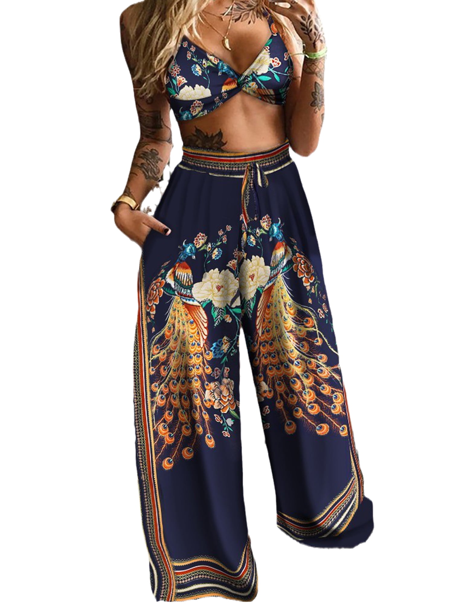 Wide Leg Pant Set Jumpsuits 