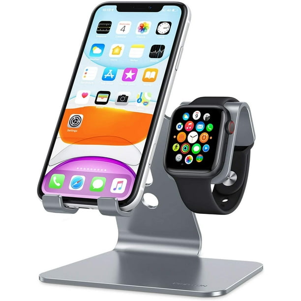 Apple Watch Stand 2 in 1 Universal Desktop Stand Holder for iPhone and Apple Watch Series 6 5 4 3 2 1 and Apple Watch SE Both 38mm 40mm 42mm 44mm Black Walmart