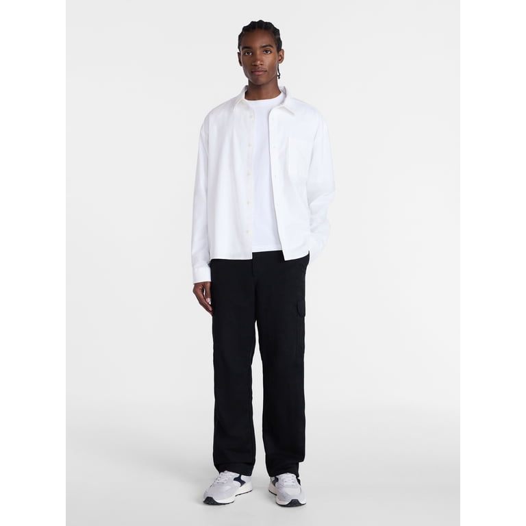 No Boundaries Men's Boxy Oxford Shirt, Long Sleeves photo 2