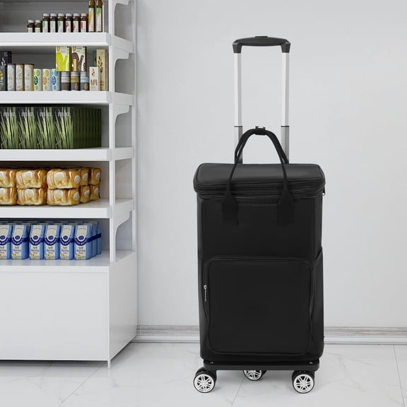 2 in 1 Shopping Cart with Wheels Grocery Cart Portable Utility Dolly Cart