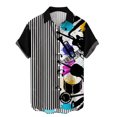 thumbnail image 1 of Men's Button Shirt 2024 Summer Fashion Casual Personality Musical Instrument Digital Short Sleeve-week, 1 of 4