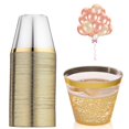 thumbnail image 1 of Paquete de 50 vasos de cóctel de plástico de 9 onzas, vasos de plástico con borde, vaso transparente, 1 of 2