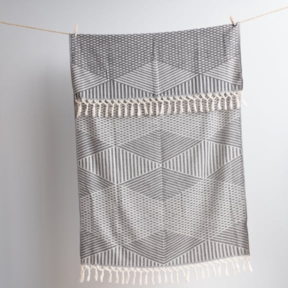 Urban Pera Aphrodite Special Design Turkish Towel 37x67 inches 100% Cotton, Grey