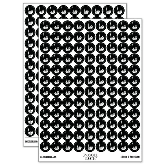 Mop and Bucket Cleaning 200  Round Stickers - Black - Gloss Finish - 0.50" Size