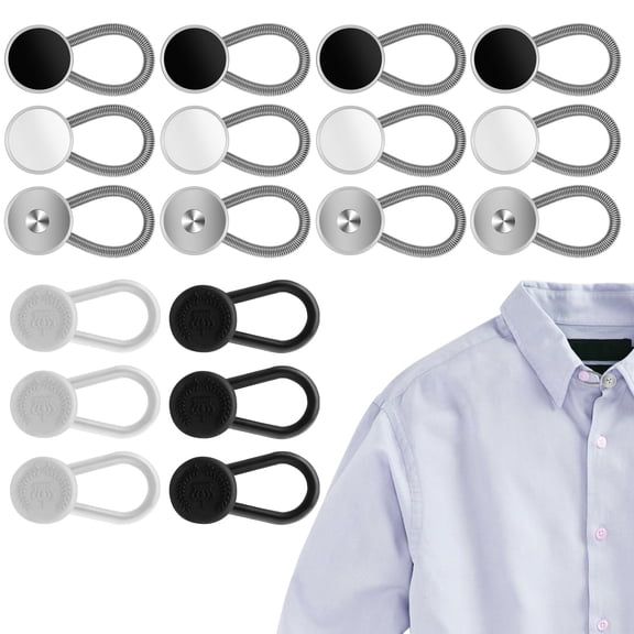 18PCS Collar Extenders Shirt Collar Extenders Pants Button Extender Extender Button Set Collar Button Extender for Mens Dress Shirts Suits Trouser, Coat, Shirts