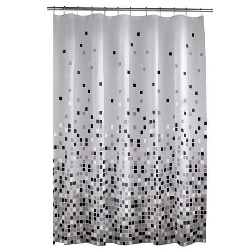 Mainstays Matrix PEVA Shower Curtain, 70" x 72", Black