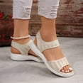 thumbnail image 6 of Pandaie Walking Sandals Women Arch Support Hiking Sport Shoes Mesh Breathable Athletic Memory Foam Summer Slip on Sneakers White Size 6.5, 6 of 9