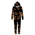 thumbnail image 5 of Xfvqtps Matching Family Pajamas Ghostface Print Long Sleeved Hooded Jumpsuit Fashion Parent-Wear One Piece Sleepwear Black-Mom, 5 of 5