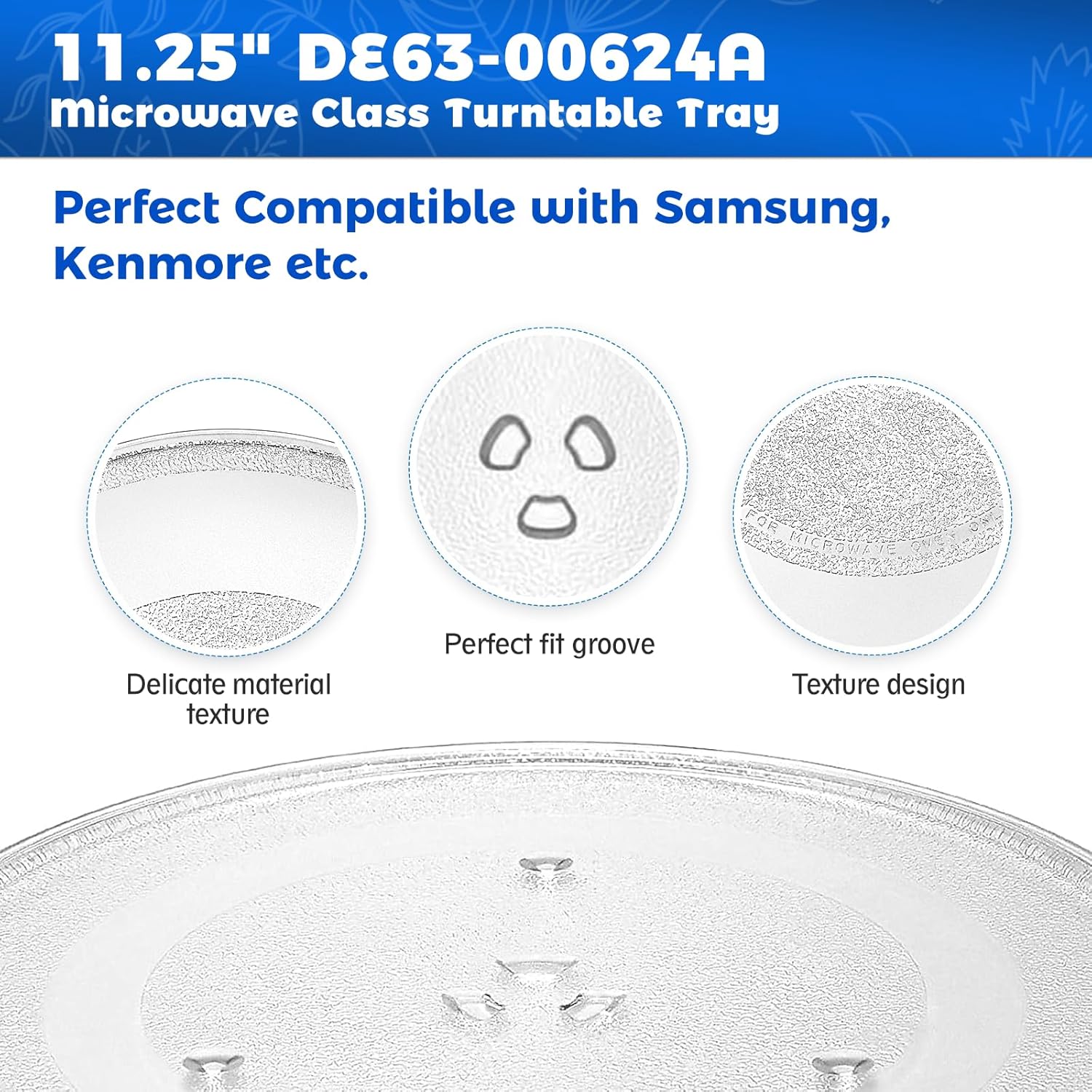 11.25" Microwave Glass Turntable Tray Replacement for   Ovens