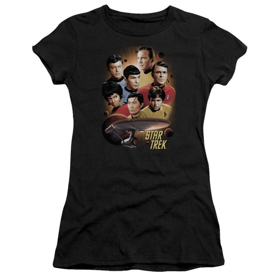 Star Trek Heart Of The Enterprise Junior Women's Sheer T-Shirt Black
