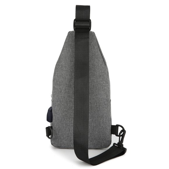 Bolso de pecho multifuncional para hombre, bolso bandolera | Mochila pequeña ligera de lona con carga USB | Diseño antirrobo | Gran capacidad para uso diario | Paquete de 1