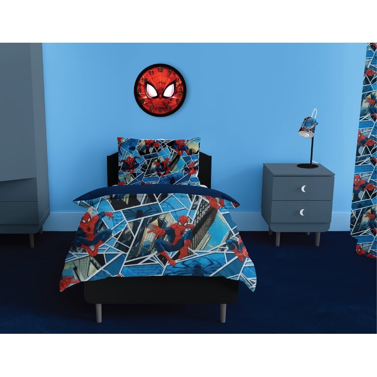 Marvel 10'' Quartz Spiderman Wall Clock, Red, Easy Read, Fun