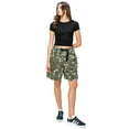 thumbnail image 4 of Cali1850 Women's Low Rise Waist Relaxed Fit Bermuda Long Cargo Utility Shorts with 9 pockets, Elastic Waistband with Belt, 4 of 7