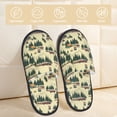 thumbnail image 2 of Bixox Men's Women's Camping Caravan 1 Patterned Plush House Slippers, Memory Foam Slippers, Indoor and Outdoor Warm Plush Bedroom Shoes, Soft Flat Sole, Comfortable and Non-slip, 2 of 5