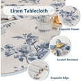 thumbnail image 3 of Rectangle Tablecloth 60x102 Inches, Linen Farmhouse Tablecloth Waterproof Decorative Fabric Table Cloth for Kitchen Party Floral Tablecloth for 6 Feet Table Blue and Grey Tablecloth, 3 of 6