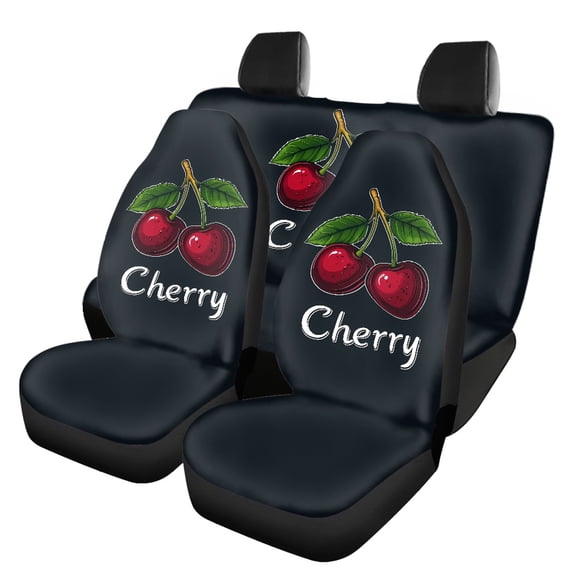 Pzuqiu Car Seat Covers Auto Accessories, Compatible with Van Seats SUV Seats, Car Seat Covers Full Set Fit for Cars Sedans Easy to Install, Cherry Fruit