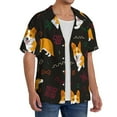 thumbnail image 4 of Disketp Men's Hawaiian Royal Corgi Print Shirts Button Down Holiday Beach Shirts-XX-Large, 4 of 7