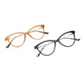 thumbnail image 6 of Rz by Rachel Zoe Womens Cateye Reading Glasses with Case, Black/Crystal Brown, Tabitha +2.00, 6 of 17