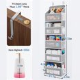 thumbnail image 4 of 5-Tier Over The Door Organizer, Hanging Organizer Closet with 10 Side Mesh Pockets, 44 lbs Load Capacity, Hanging Storage Closet Behind Door Organizer for Bathroom, Bedroom, Nursery, Kitchen, Gray, 4 of 7