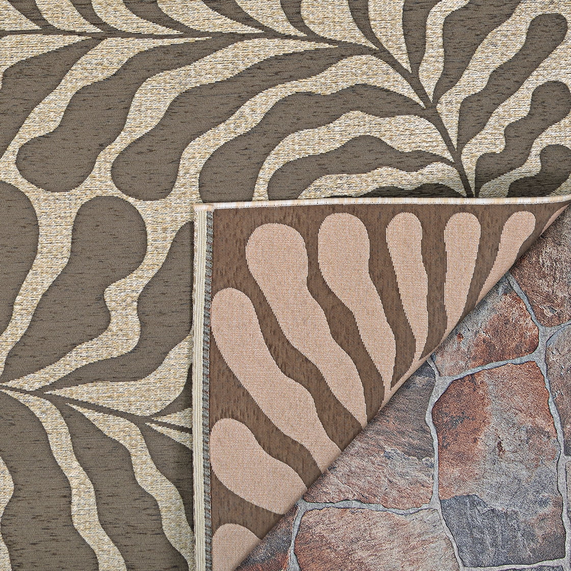 Couristan Castille Fiore 8'1" x 11'2" Mocha Indoor/Outdoor Rug