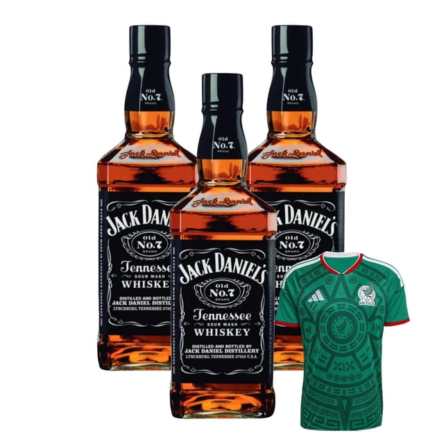 3 Whisky Jack Daniels 700 ml + Jersey Verde