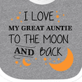 thumbnail image 4 of Inktastic I Love My Great Auntie to the Moon and Back Boys or Girls Baby Bib, 4 of 4