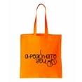 thumbnail image 1 of I A-Peach-Iate You, Fuit Puns, Cotton Canvas Re-Usable Shopping & Carry-All Tote Bag, 1 of 3