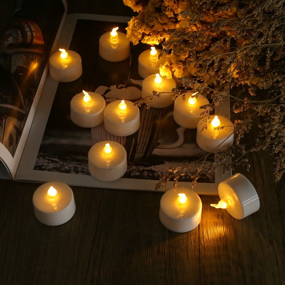 24PCS Flameless Battery Operated LED Votive Candles with Remote Control Flickering Tea Light