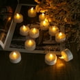 thumbnail image 5 of 24PCS Flameless Votive Candles with Remote Flickering Battery Operated LED Tealight Candles Realistic Fake Candle for Wedding Halloween Christmas Decor(Warm Yellow), 5 of 8