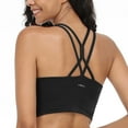 thumbnail image 3 of HSIA Wireless Medium Impact Women's Strappy Cross Back Padded Sports Bra,Black, 3 of 10